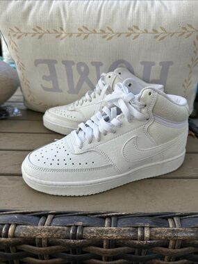 Nike White High-Top Leather Sneakers